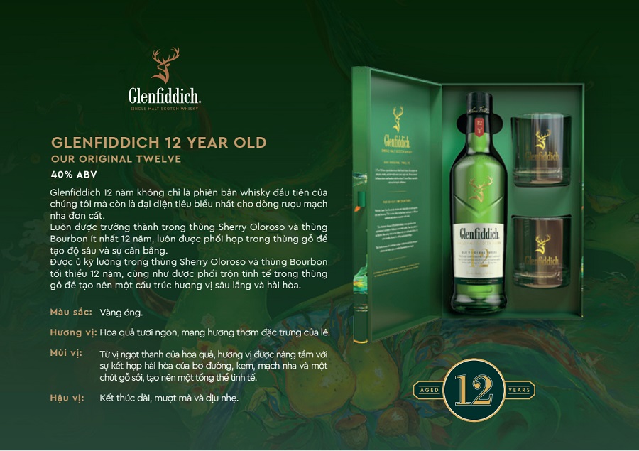 Glenfiddich 12 Year Old – Quà Tết Tri Ân Khách Hàng Cuối Năm Sang Trọng và Ý Nghĩa