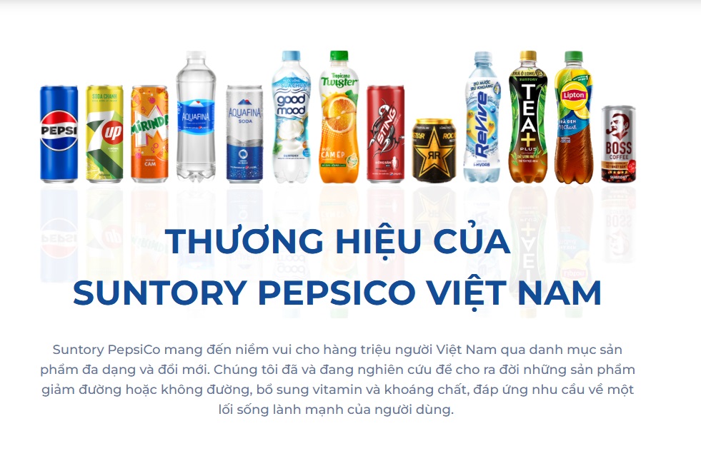 Tổng hợp cho các sản phẩm của Pepsi có bán trên thị trường Việt Nam