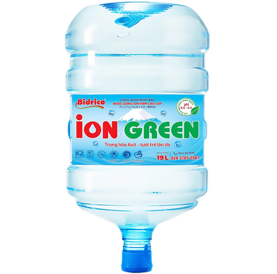 Nước ion green bidrico 19l úp