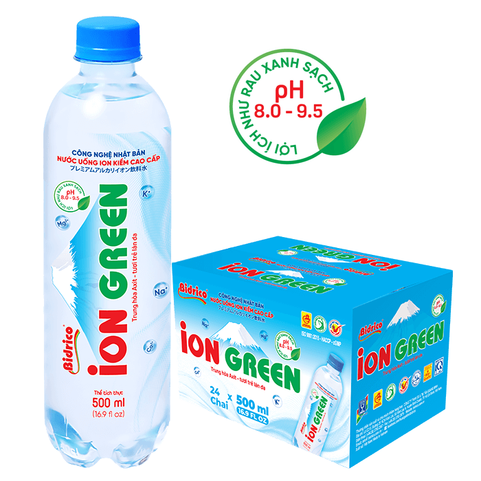 Nước in kiềm cao cấp ion green chai 500ml