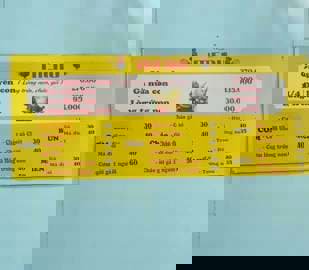 Menu gà ta tam kỳ 70 nguyễn 