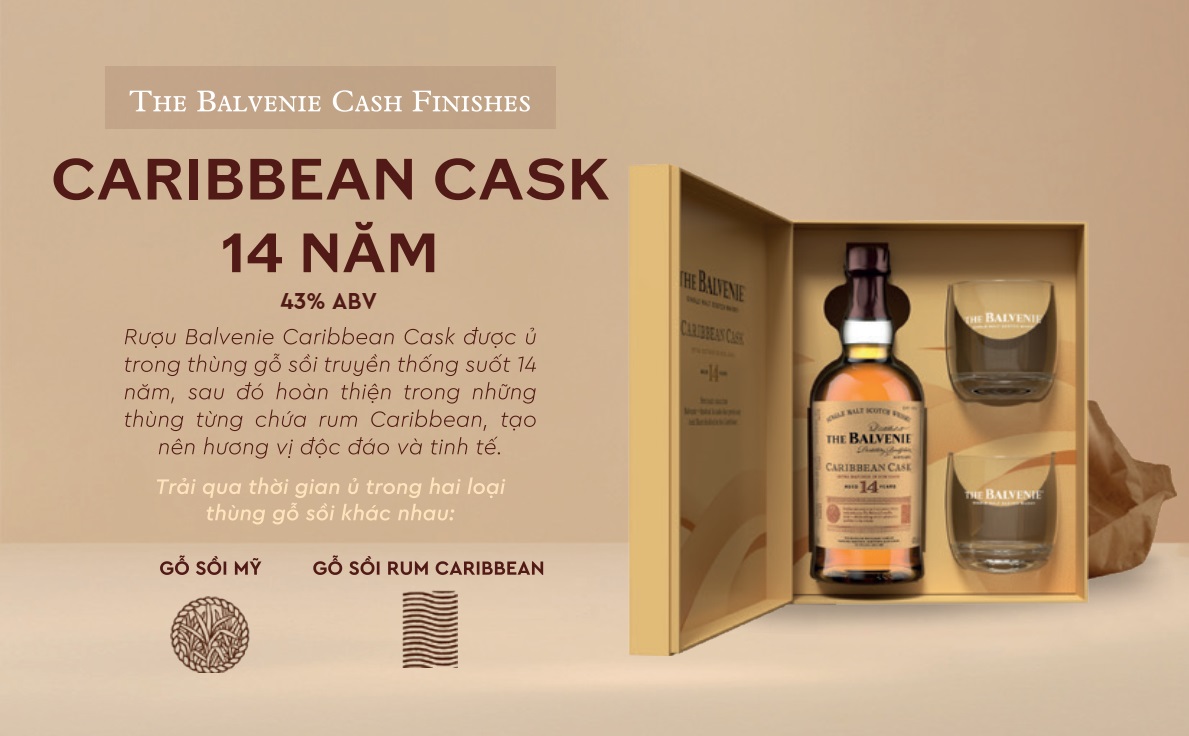 Chọn Balvenie 14 Year Old Caribbean Cask làm quà Tết là một ý tưởng rất tuyệt vời và độc đáo.