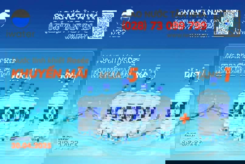 Tiết kiệm hơn khi mua nước Rosée – mua 5 tặng 1 ngay tại iWater
