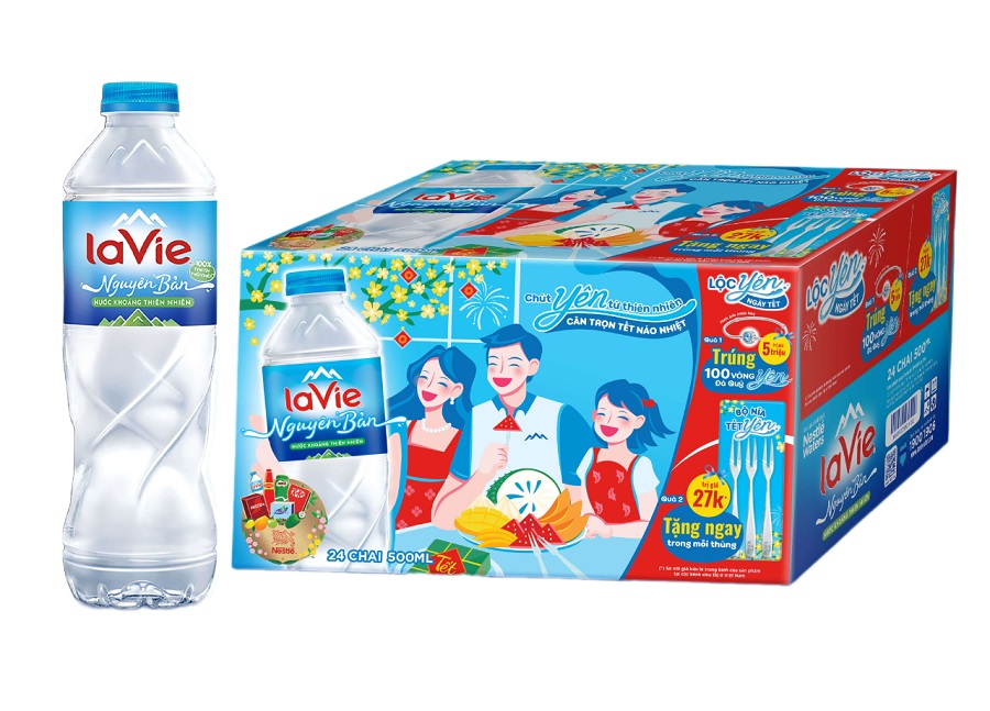 Nước khoáng LaVie 500ml vị nguyên bản