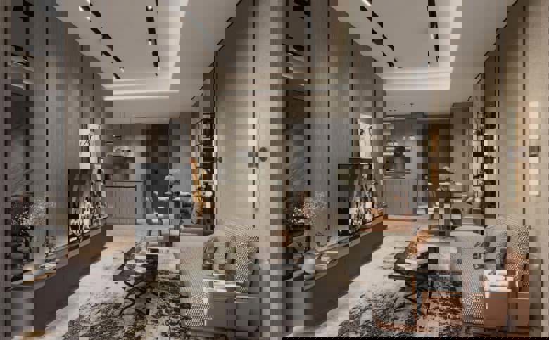 Phối cảnh phòng khách nhà mẫu ở the opusk residence Phối cảnh phòng khách nhà mẫu ở the opusk residence