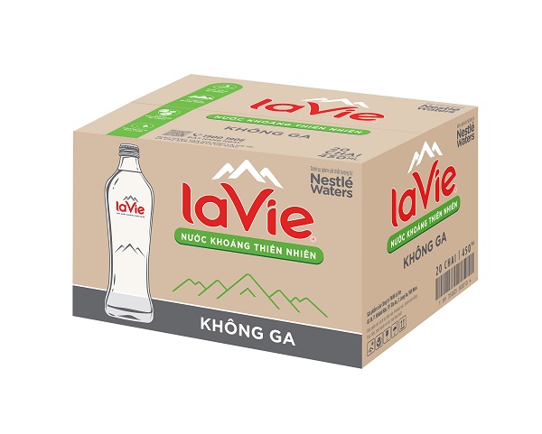 Nước khoáng LaVie không gas chai thủy tinh 450ml