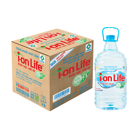 Nước kiềm ion life 4.5l thùng 4 chai